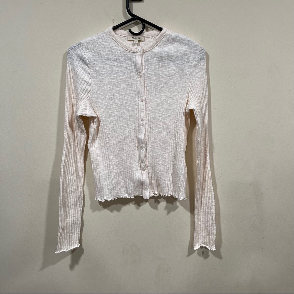 NWT Madewell size medium Samsoe Sajuni Cardigan sweater women ivory - Picture 2 of 8